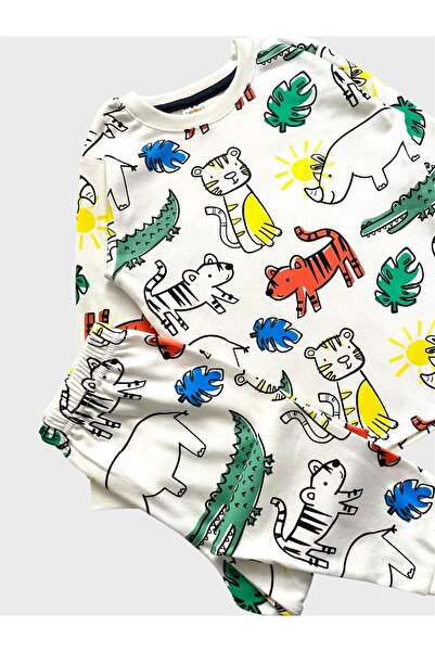 ALİŞ KİDS Σετ πιτζάμες με μακρυμάνικο μοτίβο σαφάρι από 100% βαμβάκι για αγόρια