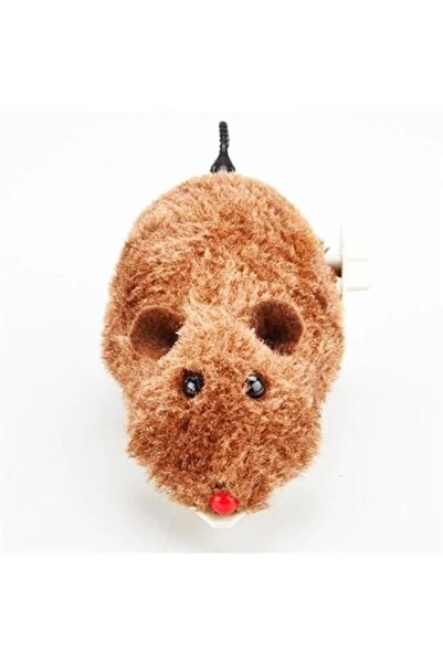 OLLEVRA Wind-Up Cat Training Toy Furry Plush Mouse Holding Interactive Cute Fun Toy