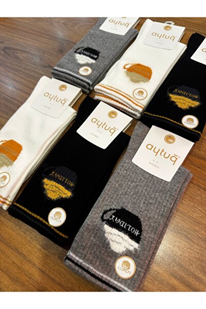 Aytuğ Дамски безшевни удобни памучни чорапи, 6 чифта