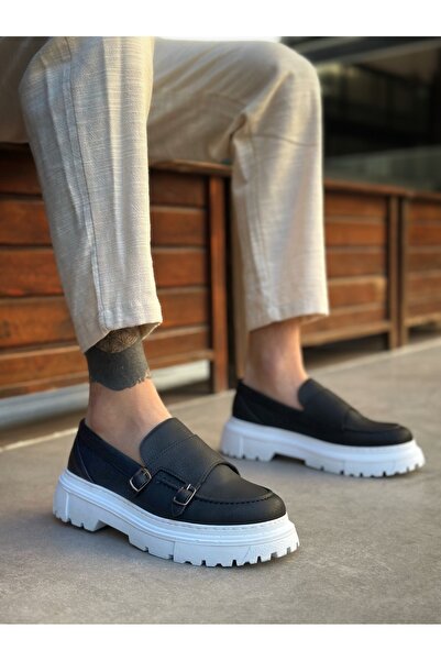 BOA Ba0242 Classic High Sole Black Men's Shoes with Buckle