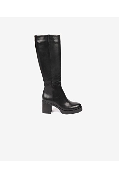 Greyder Kadın Siyah Hakiki Deri Topuklu Çizme 4K2UC34142