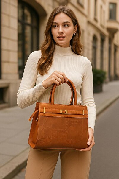 Generic Stylish Ladies Handbag – Gold Buckle, PU Leather