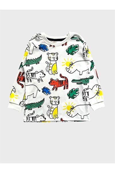 ALİŞ KİDS Σετ πιτζάμες με μακρυμάνικο μοτίβο σαφάρι από 100% βαμβάκι για αγόρια