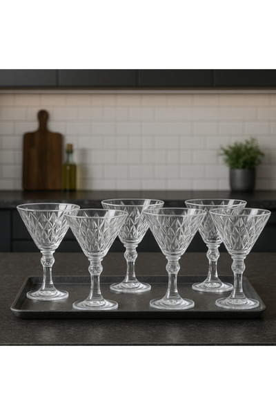 package home Set of 6 crystal glass glasses - luxurious design for serving juices and cocktails