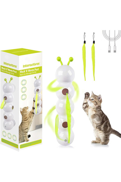 Afp Interactive Caterpillar Cat Toy Motion Sensor USB Rechargeabl Smart Automatic Moving Larva Design