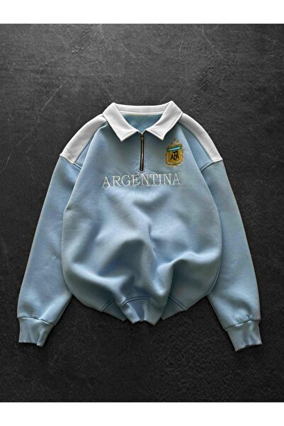 KUN SPORTSWEAR Premium Collar Half Zip Sweatshirt Oversize Unisex