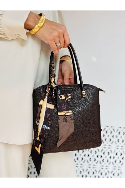 H&D COLLECTİON حقيبة ميامي بولو كلوب 5 ذات الأقسام المتعددة للنساء مع إكسسوارات وشاح وحزام لليد والكتف