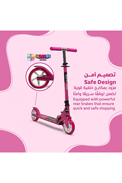 ALBADER Kick Scooter, Aluminum Scooter with 3 Adjustment Levels Handlebar, Aluminum Alloy Scooter For Kids