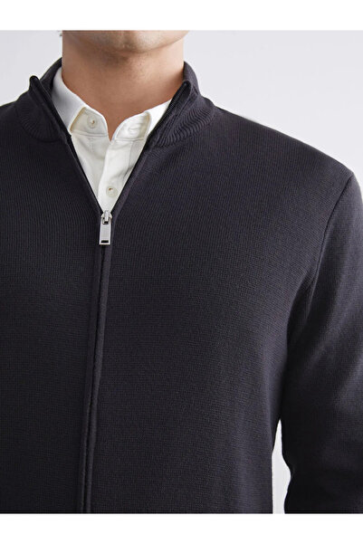 LC Waikiki LCWAIKIKI ClassicAntrasit Standart Kalıp Dik Yaka Erkek Triko Hırka