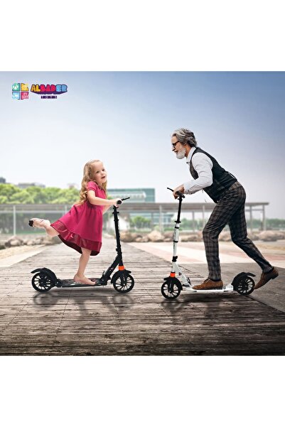 ALBADER Kick Scooter, Manual Scooter for Adults with Disc Brakes, Aluminium Scooter 5+