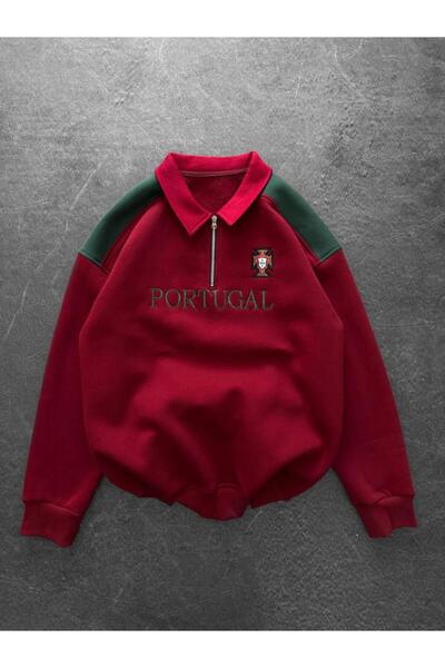 KUN SPORTSWEAR Premium Collar Half Zip Sweatshirt Oversize Unisex