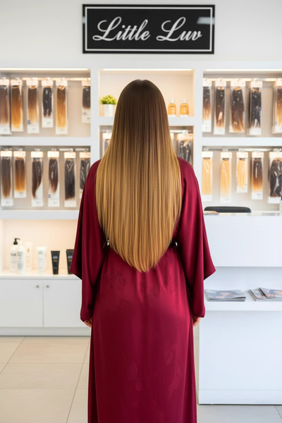 little Luv Yarımay Postiş - Yarım Ay Çıt Çıt Saç / Kahve Sarı Ombre / Düz / 6...