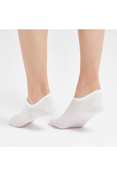 TAVSİYESEVER 3-Piece Bamboo Women's Invisible Socks Black with Silicone Support