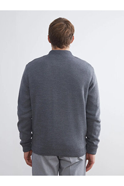 LC Waikiki LCWAIKIKI ClassicGri Standart Kalıp Kolej Yaka Erkek Triko Hırka