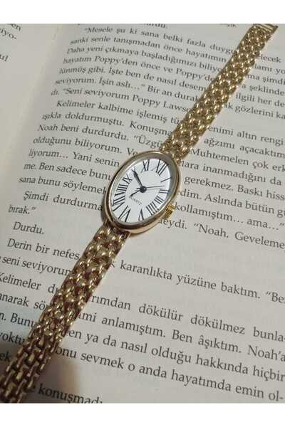 Brality Retro Series Roman Numeral Women's Wristwatch- Chain Steel Gold Color Band / Bracelet with Gift Tt0125