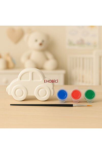 ehobici Taş Boyama Seti Araba 3 Renk Akrilik Boya 5ml + Fırça