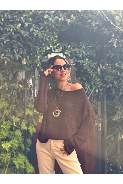 Dilvin Boat Neck Basic Knit Sweater
