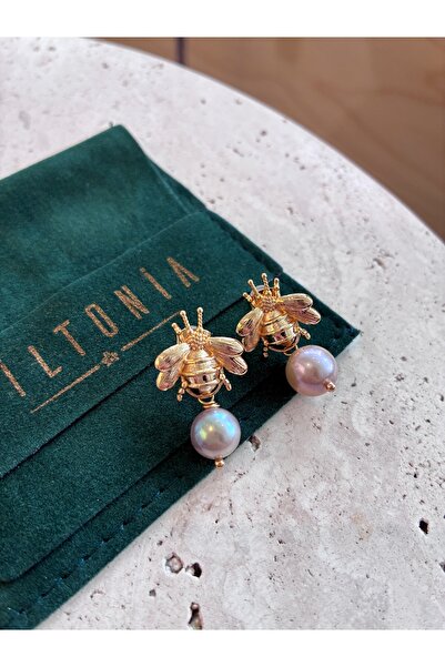 Miltonia أقراط يدوية من لؤلؤ النحل