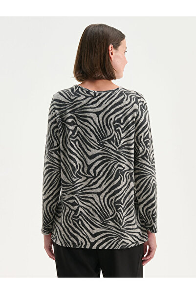 LC Waikiki Λαμπερές επιλογές από το Shining Store | Μπλούζα με σχέδιο με λαιμόκοψη