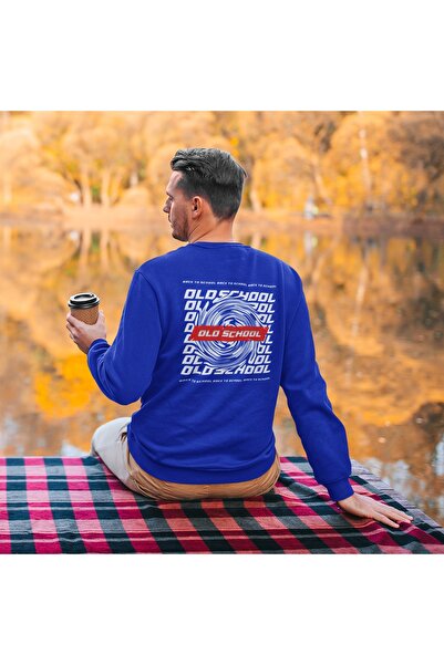 ArtYus LOOP OLD SCHOOL Colorat cu imprimeu guler rotund piese Swea tricou