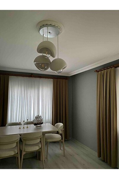 Luminars Beton Görünümlü İskandinav &Bohem Tarz 3’lü Sarkıt Avize Profesyonel Tasarımlı