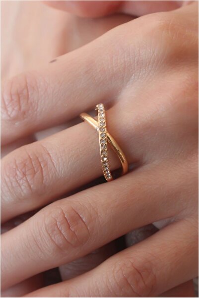 Vice Gold Color Zircon Stone Women's Ring