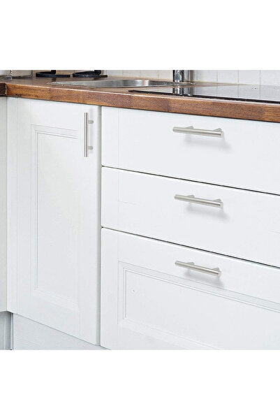 OEM Round handles, silver for cabinets - 127x32 cm, 76mm between 12mm holes - set of 10 pieces