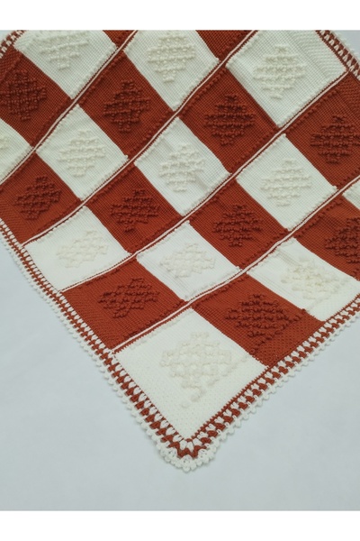 Güneş Alize Hand Knitted Cotton Organic Knitwear Popcorn Soft Baby Blanket
