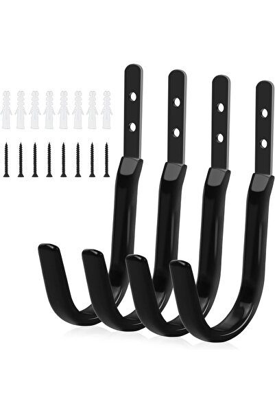 OEM Universal black stainless steel hooks, 4 pieces with accessories
