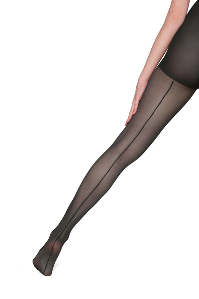 PETRA-ELISA Lycra tights 15 Den SELECT with Indila pattern, Black, S