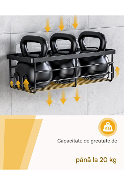 OEM Shower or kitchen holders, black, no drilling, set of 3 pieces