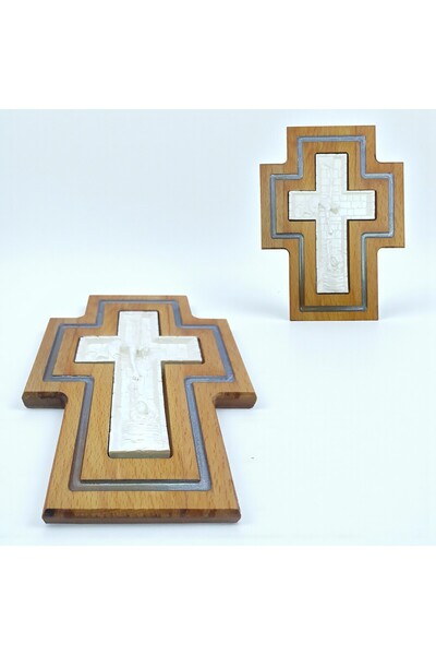 sharp&art Epoksi Kanallı El Yapımı Ahşap Haç , Karanlıkta Parlayan Epoksi San...