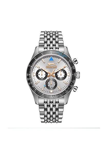 Slazenger ساعة يد رجالية SL.09.2417.2.05 |   قرص فضي مقاس 44 ملم، هيكل من الف...