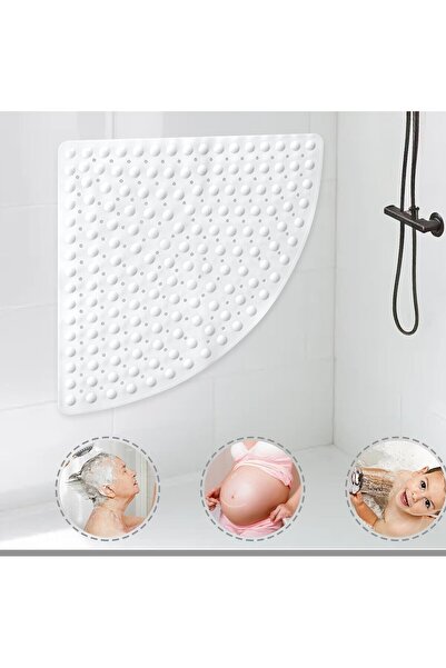 MAİN SHOP 2 Pieces Bathroom Bathtub Mat with Suction Cups and Drain Holes for Shower and Bathtub 54X54 cm M-163