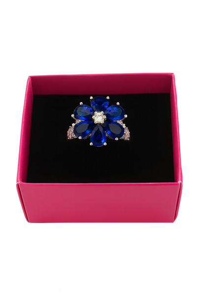 Bittox Adjustable Romantic Flower Design Zircon Stone Steel Stainless Silver Color Ring-New Season