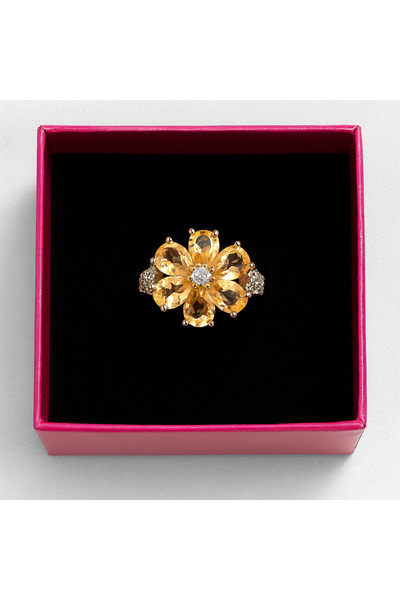 Bittox Adjustable Romantic Flower Design Zircon Stone Steel Stainless Silver Color Ring-New Season