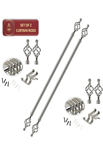 AWF AL WADI FURNITURE مجموعة من قضيبين ستائر رومانيين قابلين للتمديد، قضيب مع...