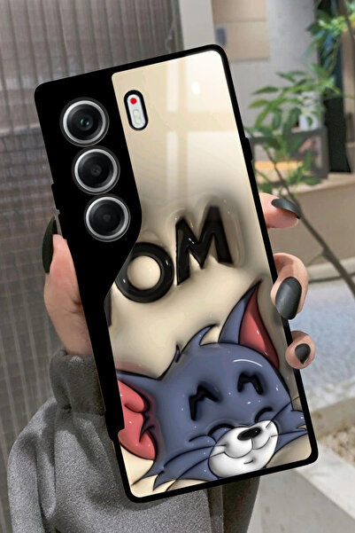 TECNO Camon 40 Uyumlu Tom And Jerry Tasarımlı Glossy Premium Kılıf