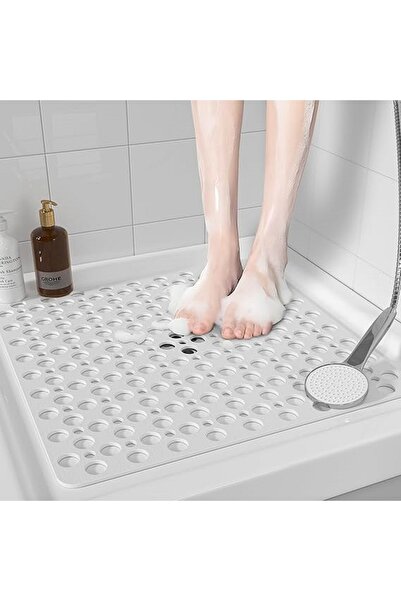 MAİN SHOP 2 Pieces Square Suction Cup Bathroom and Shower Mat, Bathtub Shower Cabin Bath Mat 54X54Cm M-149