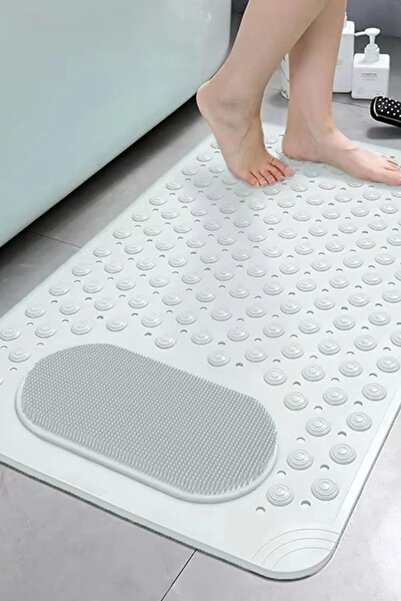 MAİN SHOP 2 Pieces Massage Suction Cup Bath Mat & Non-Slip Floor Shower Cabin Mat 36X70 cm M-162