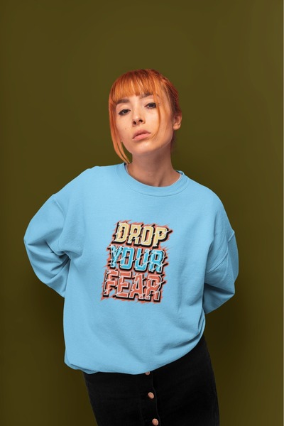 ArtYus ΑΠΑΓΓΕΤΕ ΤΗΝ ΦΟΒΟΥΣΑ ΣΑΣ Πολύχρωμο φούτερ με λαιμόκοψη με τύπωμα ποδηλ...