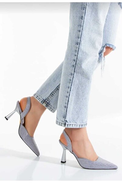 Zenvea Fantasiya Poli Kalo Stone Pointed Toe Thin Heeled Women's Evening Dress Shoes