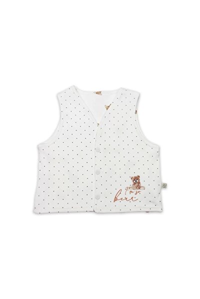 ALFA AKSESUAR 03 Bistyle i am so bear double-sided baby vest 18103 beige ecru