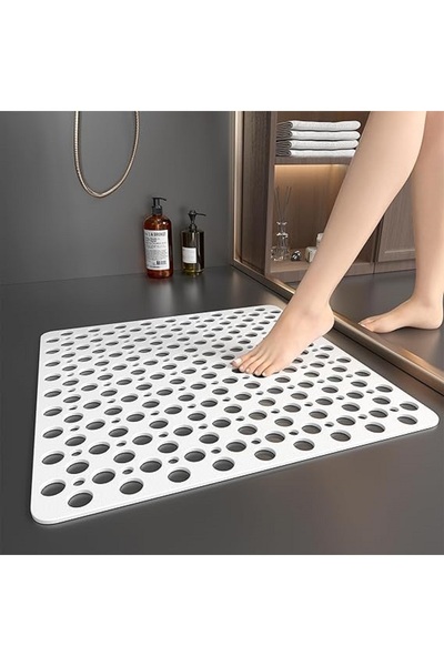 MAİN SHOP 2 Pieces Square Suction Cup Bathroom and Shower Mat, Bathtub Shower Cabin Bath Mat 54X54Cm M-149