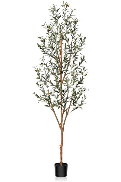 Generic Kazeila Artificial Olive Tree 180cm Large Artificial Plant Indoor with Fruits Fake Silk Olive Plant