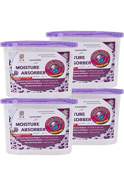 Generic مزيل الرطوبة S14 برائحة اللافندر، 4 صناديق - مقاوم للعفن، مزيل للروائ...