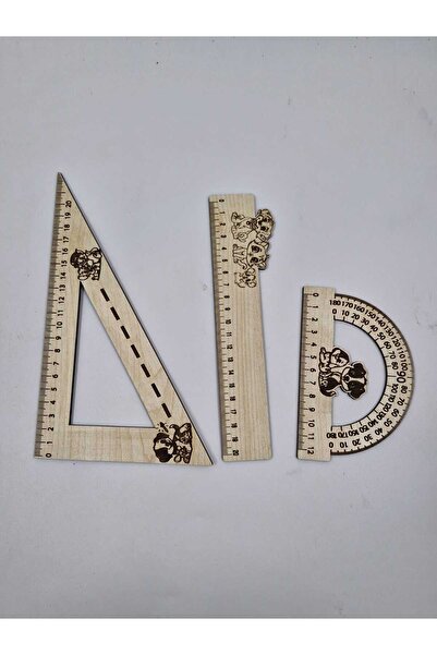 Mu Art Ahşap Набір з 3 дерев'яних лінійок