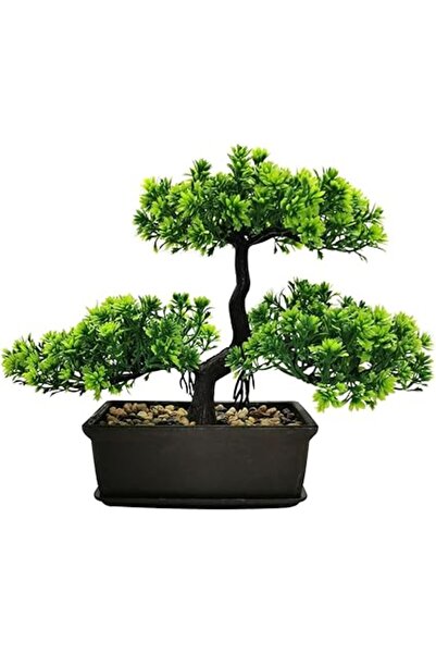 Generic Funito Artificial Bonsai Tree Juniper Faux Plants Indoor Small Fake Plants Decor with Ceramic Pots f