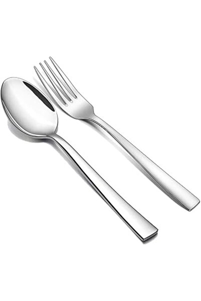 Generic Kodenipr Club Stainless Steel Dinner Table Spoon 12pcs & Fork 12pcs Set (Medium, 24 Pieces)