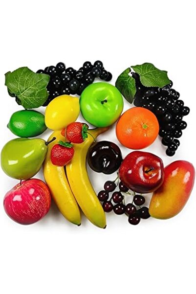 Generic مجموعة فواكه لوريجون الاصطناعية، فواكه مزيفة لديكور المنزل، مجموعة محاكاة فواكه، ديكور حفلات الكريسماس